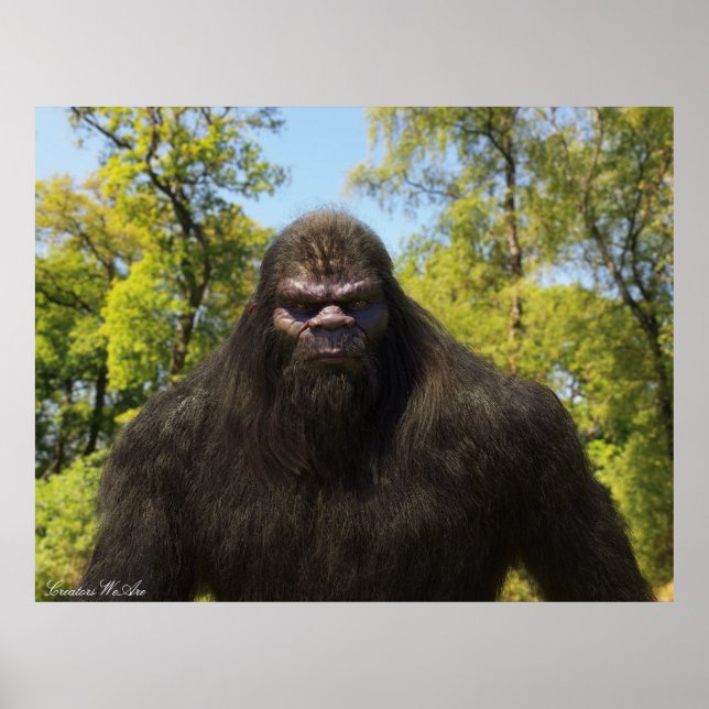 PÓSTER RETRATO DE SASQUATCH DE BIGFOOT (Frente)