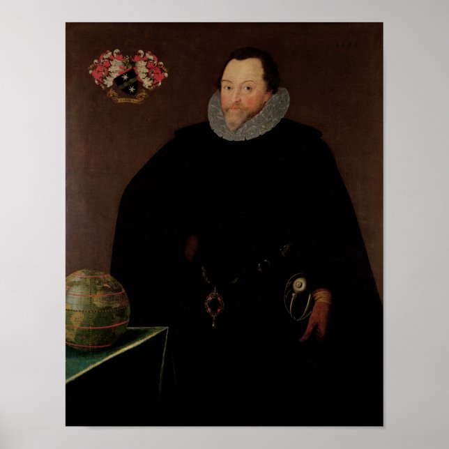 Póster Retrato de Sir Francis Drake 1591 (Frente)