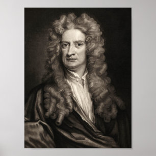 Póster retrato de sir Isaac Newton del científico