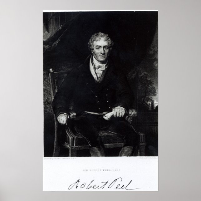 Póster Retrato de Sir Robert Peel (Frente)