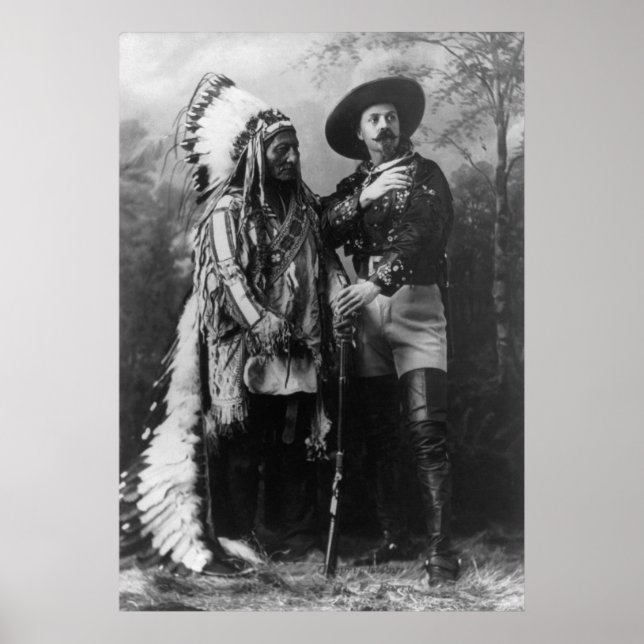 Póster Retrato de Sitting Bull and Buffalo Bill de 1885 (Frente)