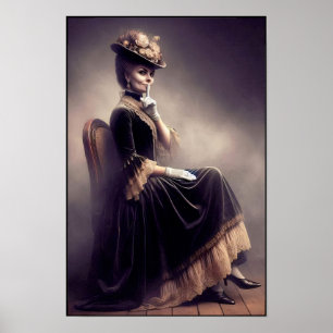 Póster Retrato de socialité rico y poderoso de la era vic