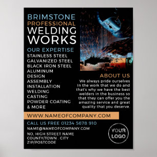 Póster Retrato de soldadura, trabajador Metalizado, publi