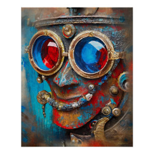 Póster Retrato de Steampunk El Hombre de Hojalata