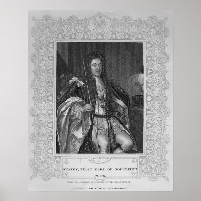 Póster Retrato de Sydney, primer Conde de Godolphin (Frente)