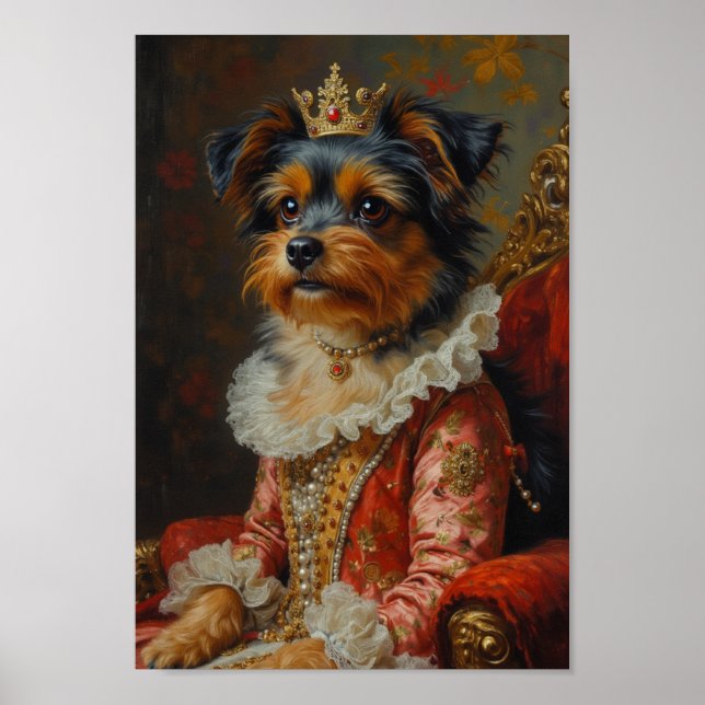 Póster Retrato de Terrier Biewer Real (Frente)