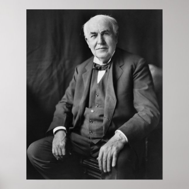 Póster Retrato de Thomas Alva Edison (Frente)