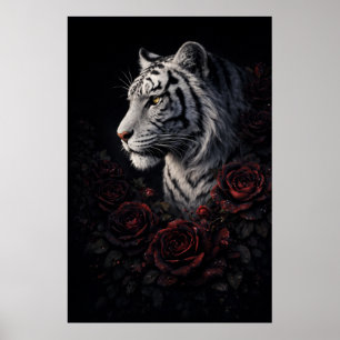 Póster Retrato de Tigre Blanco – Poder Tranquilo y Mirada