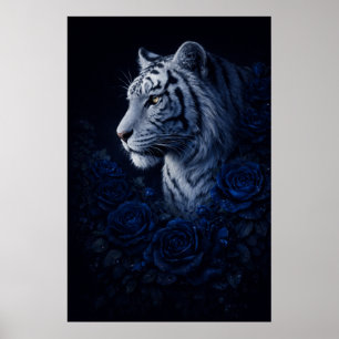 Póster Retrato de Tigre Blanco – Poder Tranquilo y Mirada