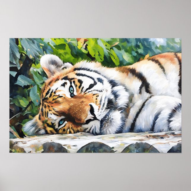 Póster Retrato de tigres en reposo (Frente)