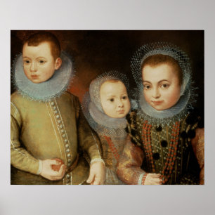 Póster Retrato de tres niños tudor