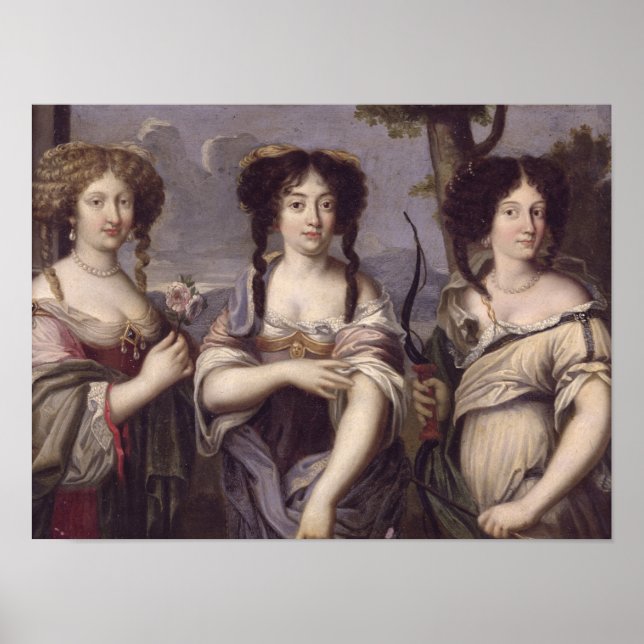 Póster Retrato de tres sobrinas cardinales (Frente)