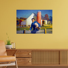 Póster Retrato de un agricultor NC Wyeth 1943 Americana A