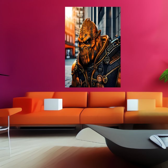 Póster Retrato de un alienígena naranja genial | Poster d (Subido por el creador)