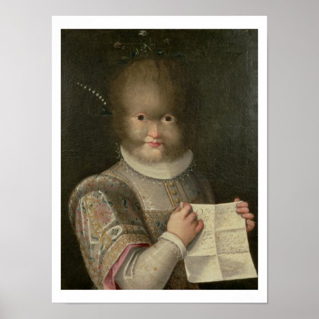 Póster Retrato de un Chica cubierto de pelo (Frente)