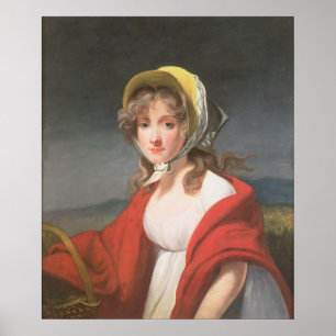 Póster Retrato de un chica que lleva un mantón rojo