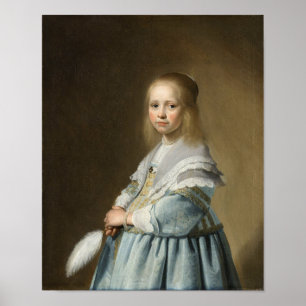 Póster Retrato de un Chica vestido de azul por J. Corneli