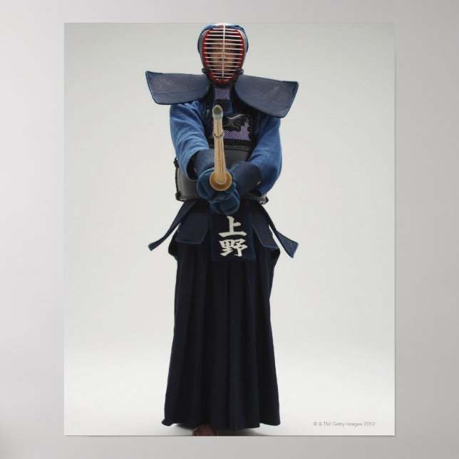 Póster Retrato de un esgrimista de Kendo (Frente)