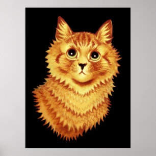 Póster Retrato de un gato naranja por Louis Wain