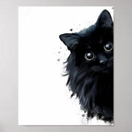Póster Retrato de un gato negro esponjoso