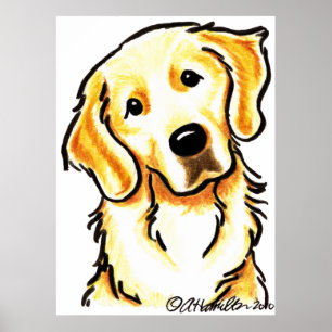 Póster Retrato de un golden retriever
