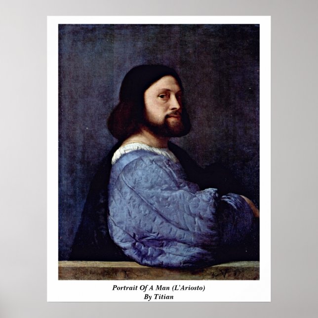Póster Retrato De Un Hombre (L'Ariosto) Por Titian (Frente)