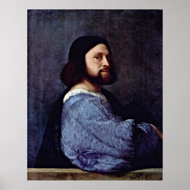 Póster Retrato de un hombre (L'Ariosto) por Tiziano Vecel (Frente)