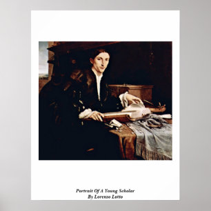 Póster Retrato De Un Joven Académico Por Lorenzo Lotto