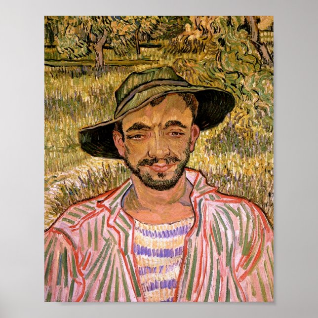 Póster Retrato de un joven Bella Artes de Van Gogh (Frente)