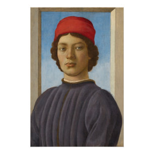 Póster Retrato de un joven, c.1485 (petróleo y temperatur