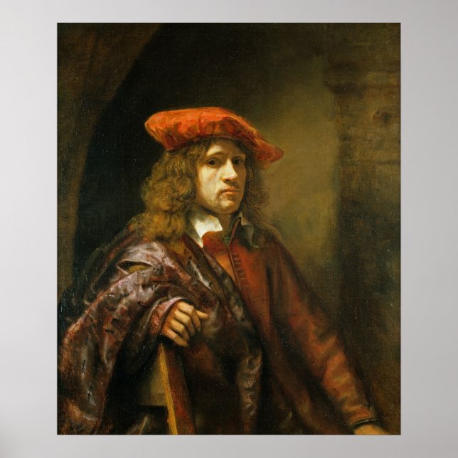 Póster Retrato de un joven con gorra roja (Frente)