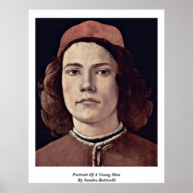 Póster Retrato De Un Joven Por Sandro Botticelli (Frente)