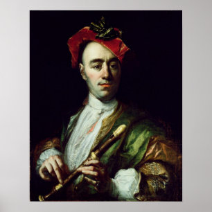 Póster Retrato de un jugador de grabadora