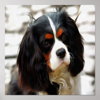 Póster Retrato De Un Rey Charles Cavalier Spaniel