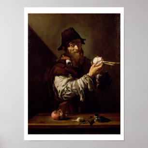 Póster Retrato de un viejo hombre con una cebolla (aceite