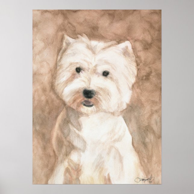 Póster Retrato de un Westie (Frente)