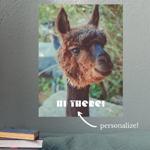 Póster Retrato de una alpaca marrón