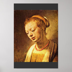Póster Retrato de una chica joven de Rembrandt Harmensz.