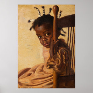 Póster Retrato de una chica tímida (1899) por Burbank - c