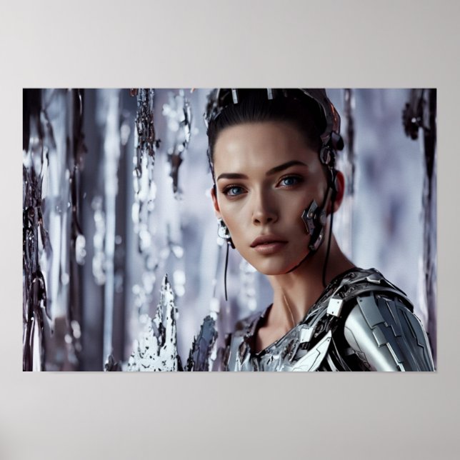 Póster retrato de una cibermujer (Frente)