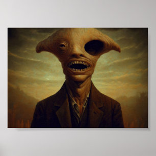 Póster Retrato de una criatura horror teñida