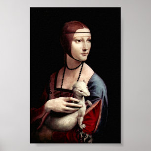 Póster Retrato de una dama con Ermine de Da Vinci