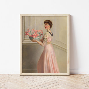 Póster Retrato de una dama de rosa   John Collier