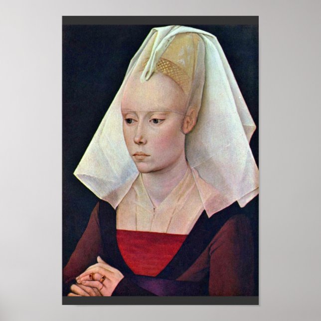 Póster Retrato De Una Dama Por Weyden Rogier Van Der (Frente)
