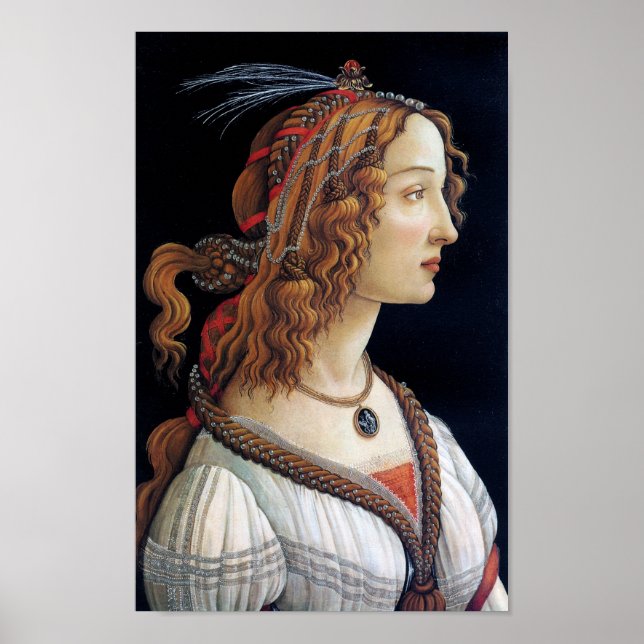 Póster Retrato de una dama, Sandro Botticelli (Frente)