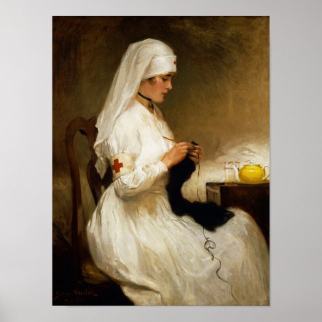 Póster Retrato de una enfermera de la Cruz Roja (Frente)