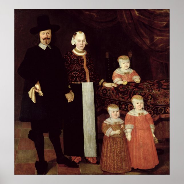 Póster Retrato de una familia de Hamburgo, c.1640 (Frente)