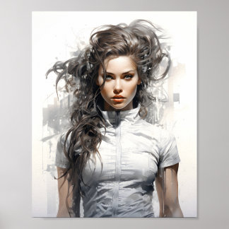 Póster Retrato De Una Hermosa Joven