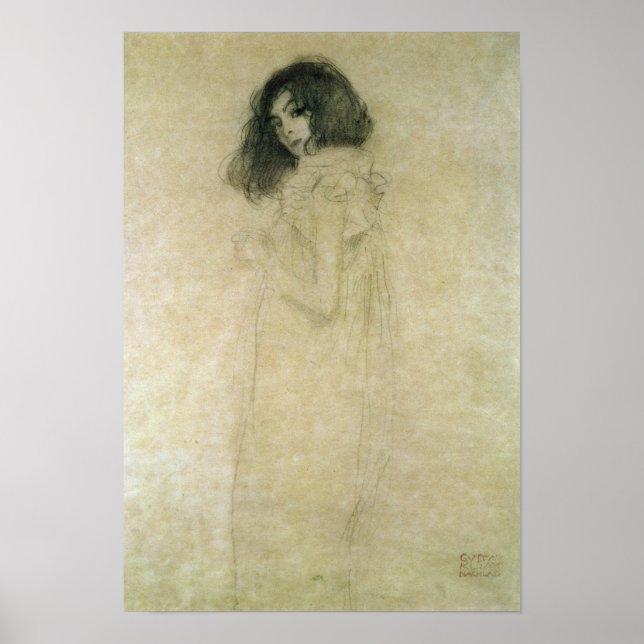 Póster Retrato de una joven, 1896-1997 (Frente)