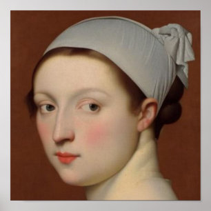 Póster Retrato de una joven al estilo clásico